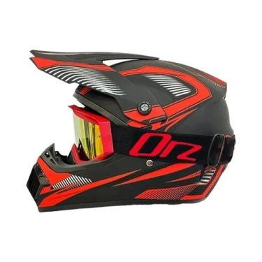 Imagem de Capacete De Motocross Infantil Para Off-Road Com Óculos De Proteção - 