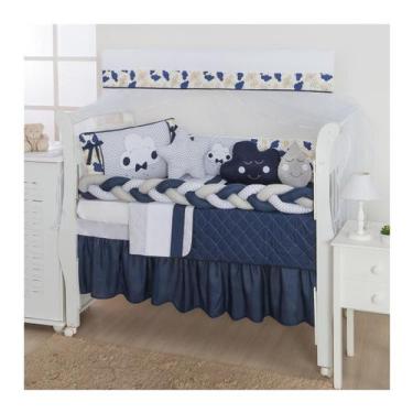 Imagem de enxoval para mini berço com trança e saia - chuva de amor - Beatriz Ba