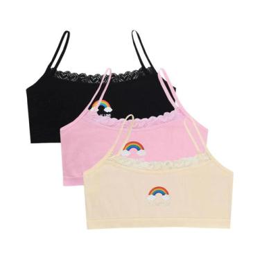 Imagem de Sutiãs De Treino Pequenos Com Estampa De Arco-Íris Para Meninas Adoles