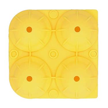 Imagem de Molde de bola de gelo de silicone, 4 grades, esfera, bandeja para fazer gelo, para casa, cozinha, bar, restaurante, produto comestível, seguro para máquina de lavar louça, (Amarela)