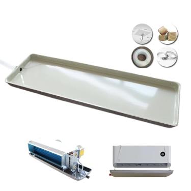Imagem de Bandeja coletora de metal para bandeja de drenagem de ar condicionado - universal para AC central, unidades de janela e bobinas de ventilador - bandeja coletora interna/externa - evita transbordamento