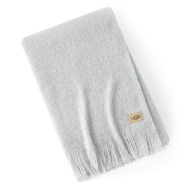 Imagem de UGG Cobertor de malha – Cobertor macio e leve para sofá, mantas de cama ou decoração de casa de luxo, cobertores e mantas para casa, sala de estar e quarto, 127 cm x 177 cm (cinza) (cinza claro)