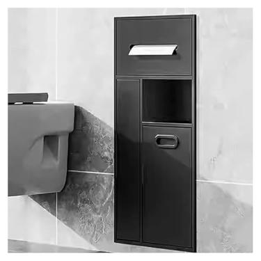 Imagem de Rack organizador de nicho de chuveiro de aço inoxidável - Prateleira de banheiro embutida para armazenamento de hotel e cozinha, preto 30 x 65 x 14 cm, design durável e econômico de espaço