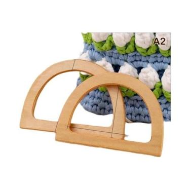Imagem de Alça De Madeira Em Formato D Para Substituição De Sacolas Plásticas, A