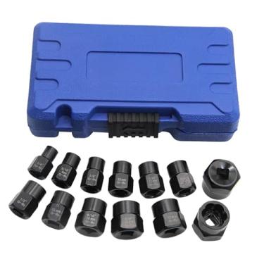 Imagem de Conjunto de extrator, conjunto de 13 removedores de porcas de parafuso de impacto, ferramentas precisas, dispositivo antiderrapante para reparo de extração de roda de eixo mecânico de oficina de