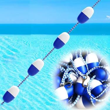 Imagem de Cordas flutuantes de piscina de segurança – linha de bóia de piscina de 4,5 m, divisor de pista de natação durável, equipamento essencial de segurança para limite de piscina, disponível em