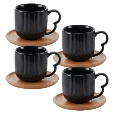 Imagem de Xícara de Chá Oásis (4 Unidades - 190 ml) Preta - Hauskraft, Preta