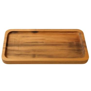 Imagem de Bandeja de Madeira Teca 20x10cm Tábua Petisqueira 15mm Porção Servir Z