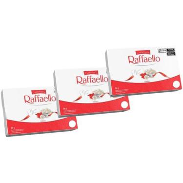 Imagem de Kit Bombom Confetteria Wafer Raffaello Amêndoa - Coco Cremoso 90g 3 Pa