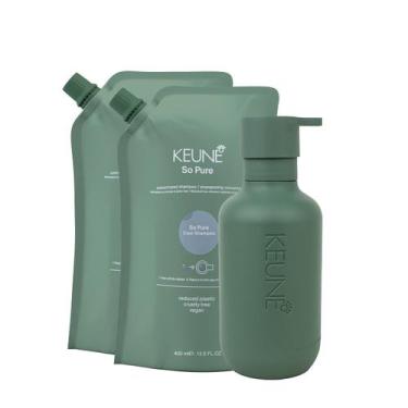 Imagem de Kit Keune So Pure Cool Shampoo Refil Extra e Dispenser (3 produtos)