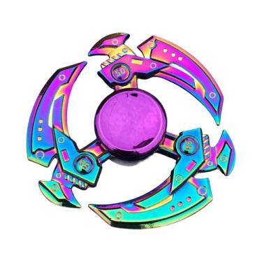 Imagem de Fidget Spinner De Metal Com Gradiente Arco-Íris, Rolamento Silencioso,