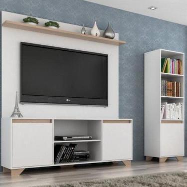Imagem de Conjunto Rack com Painel para TV 42 Polegadas 181cmx135cm e Estante Be