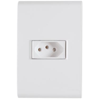 Imagem de Conjunto Liz Branco 4x2 com 1 Tomada 2p+t de 20 Ampères E 250 Volts 57170013 Tramontina Cj.tomad
