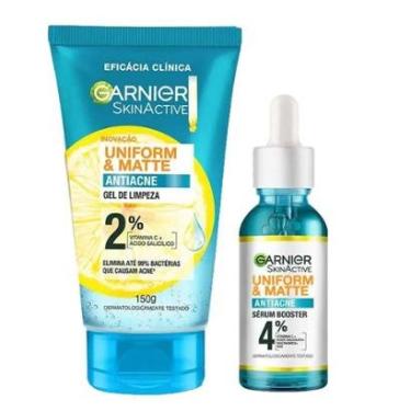 Imagem de Garnier Skin Uniform & Matte Kit - Sérum Facial + Gel de Limpeza Facial Kit-Unissex