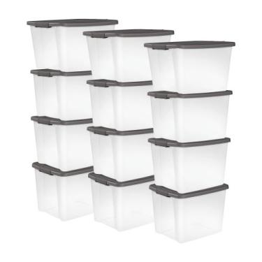 Imagem de Conjunto de 12 Caixas Organizadoras Sterilite 47L Transparente com Tam