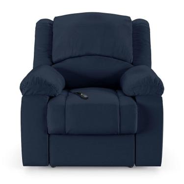 Imagem de Poltrona Do Papai Reclinável Sala De Cinema Barcelona Controle Elétrico Usb Pu Azul