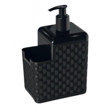 Imagem de Porta Detergente Sabão 2 em 1 Com Suporte Para Bucha Esponja Rattan - 