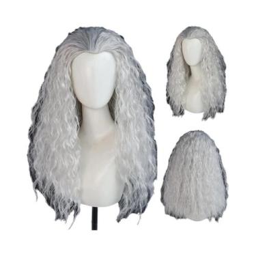 Imagem de Peruca Sintética Cacheada Cinza Prateado Para Mulheres, Estilo Bruxa I