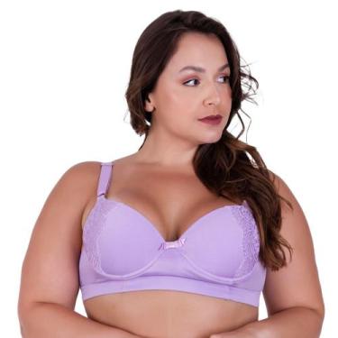Imagem de Sutiã Plus Size Bojão Reforçado - C7 RENDÃO - BY TINA MODAS, Lilás, 50