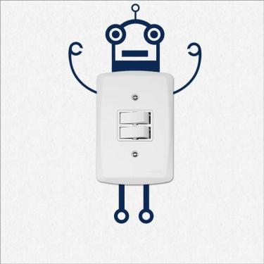 Imagem de Kit 2 Adesivos Interruptor Infantil Robo