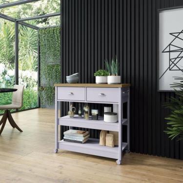 Imagem de Aparador Carrinho Chá 2 Gavetas - Ditália Móveis