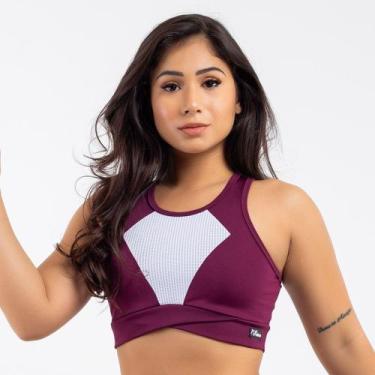 Imagem de Top Fitness Nadador Feminino Academia Treino Yoga Viére - Vière, Vinho