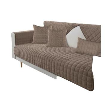 Imagem de Capa De Sofá Super Macia Em Veludo Plush, Antiderrapante, Protetor De 