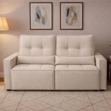 Imagem de Sofá Retrátil E Reclinável Londrina 1,60m Em Veludo Com Assento D23 – Lojas Curitibanas Cinza