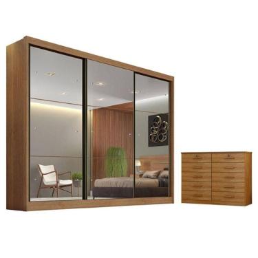 Imagem de Guarda Roupa Casal Atlanta E Gaveteiro Milão Com Chave Cumaru 23 - Horizonte