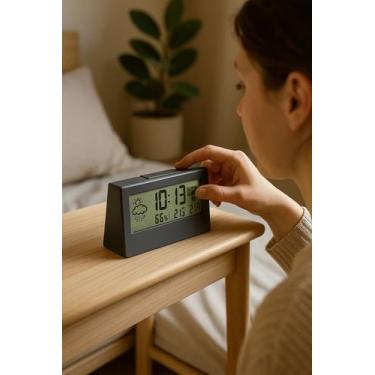 Imagem de Relógio Despertador Digital Mesa Alarmes Display LED Acorda AparelhoEl