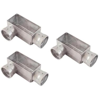 Imagem de 3 Condulete Tipo LR em Alumínio Sem Rosca Medida 2 1/2 Sieg