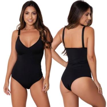 Imagem de Kit 2 Body Feminino Modelador Segunda Pele Alça Reforçada Com Compress