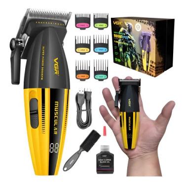 Imagem de Máquina De Cortar Cabelo Vgr V-285 Motor 9.000 Rpm Compacta, Amarelo, 