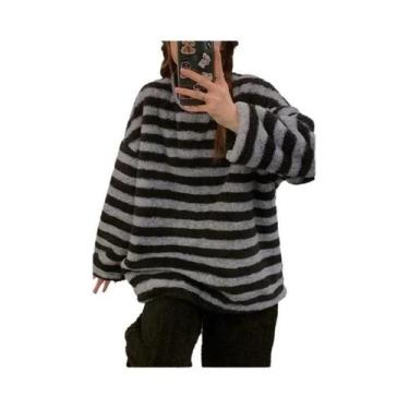 Imagem de Pijamas De Flanela Grossa Para Mulheres Em Tamanho Grande, Listrados, 