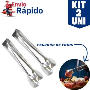 Imagem de KIT 3 Pegador de Frios 18Cm de Carne Gelo Fruta Inox Resistente Utensi