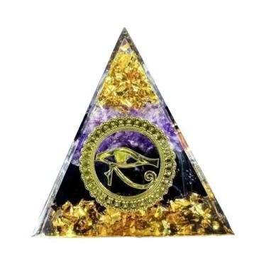 Imagem de Pirâmide De Orgônio De Ametista Olho De Hórus: Arte Em Cristal E Prese