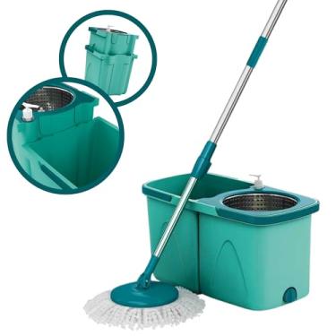 Imagem de Mop Giratório Pró duas águas, balde com 9 litros, Cesto Inox e Divisor de água, MOP7824, Flash Limp