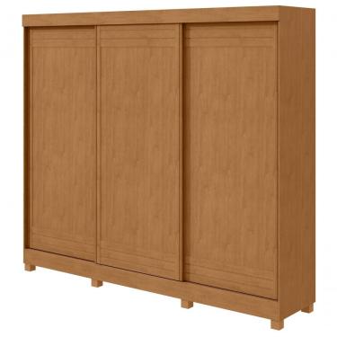 Imagem de Guarda Roupa Casal Nice 3 Portas 4 Gavetas MDP Amendoa Clean Móveis Lopas