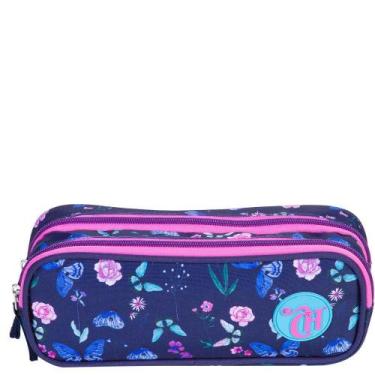 Imagem de Estojo 2 Compartimentos Capricho Student - Borboletas - Sestini, Color