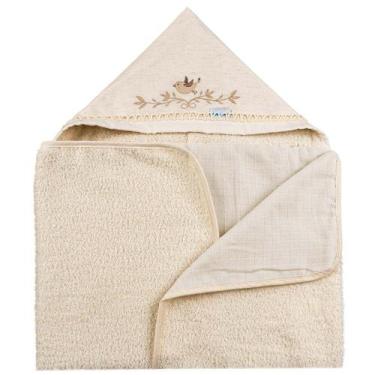 Imagem de Toalha de Felpa para Bebê 67 cm x 90 cm Baby Joy, passaro natural