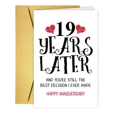Imagem de Cartão de Aniversário RUALOVE 19 Anos Presente Divertido de Casamento