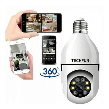Imagem de Câmera Lâmpada Techfun Espiã Wi-Fi JT-8177 Full HD 1080p 360 - Congrat