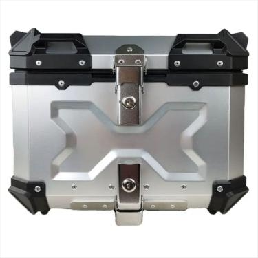 Imagem de Baú de Moto Traseiro Tronos 45L-T-X em Alumínio - Base Universal - 45 Litros - Forro em Couro Sintético - Prata