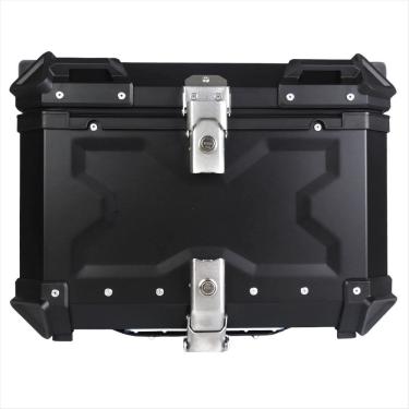 Imagem de Baú de Moto Traseiro Tronos 45L-T-X em Alumínio - Base Universal - 45 Litros - Forro em Couro Sintético - Preto