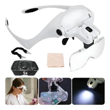 Imagem de Óculos Profissional Lupa Aumento Cabeça Led Luz Eletrônica - Congratul