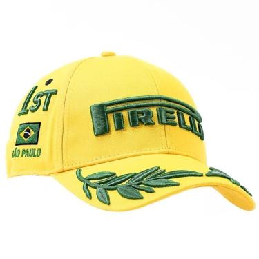 Imagem de Boné Pódio F1 Gp Brasil 2024 Comemoração 30 Anos Pirelli Ayrton Senna 70374 - Amarelo -...