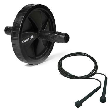 Imagem de Kit Roda de Exercícios + Corda de Pular Ajustável Muvin-Unissex