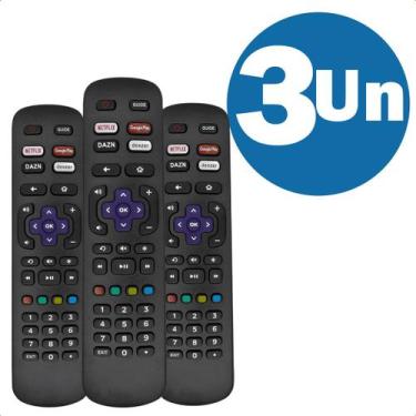 Imagem de Kit 3 Controles Remotos Compatível para Smart TV AOC Philco Roku com N