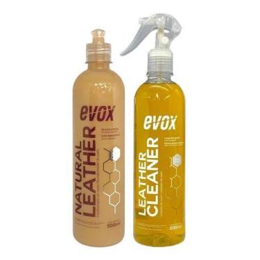 Imagem de Kit limpa hidrata couro banco hidratacao limpeza couro evox - marca, S
