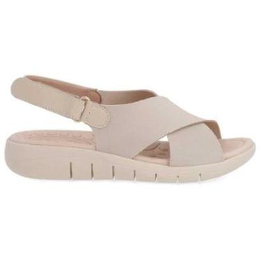 Imagem de Sandália Feminina Fecho-flex Couro Blush Vanilla Usaflex UC0801-Feminino